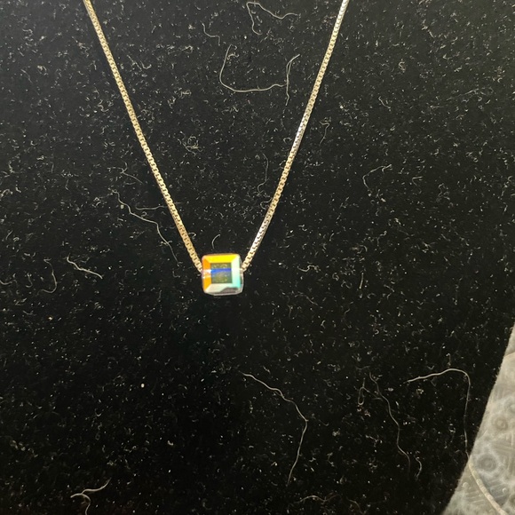 Tocara Krystel Stainless Steel Aurora Borealis Crystal Necklace - 16" + 2" - Picture 2 of 3